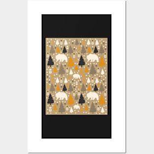 Wild pattern with bears Posters and Art